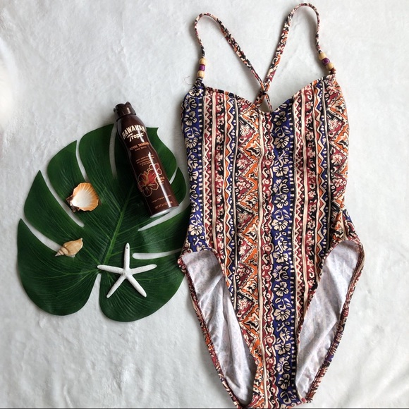 Vintage Other - Vintage Amica Hawaiian Print High Cut Swimsuit